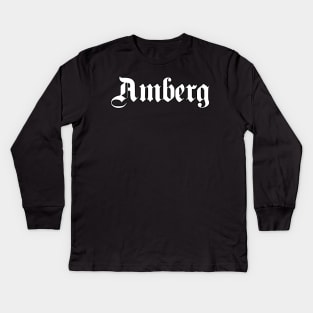 Amberg written with gothic font Kids Long Sleeve T-Shirt
